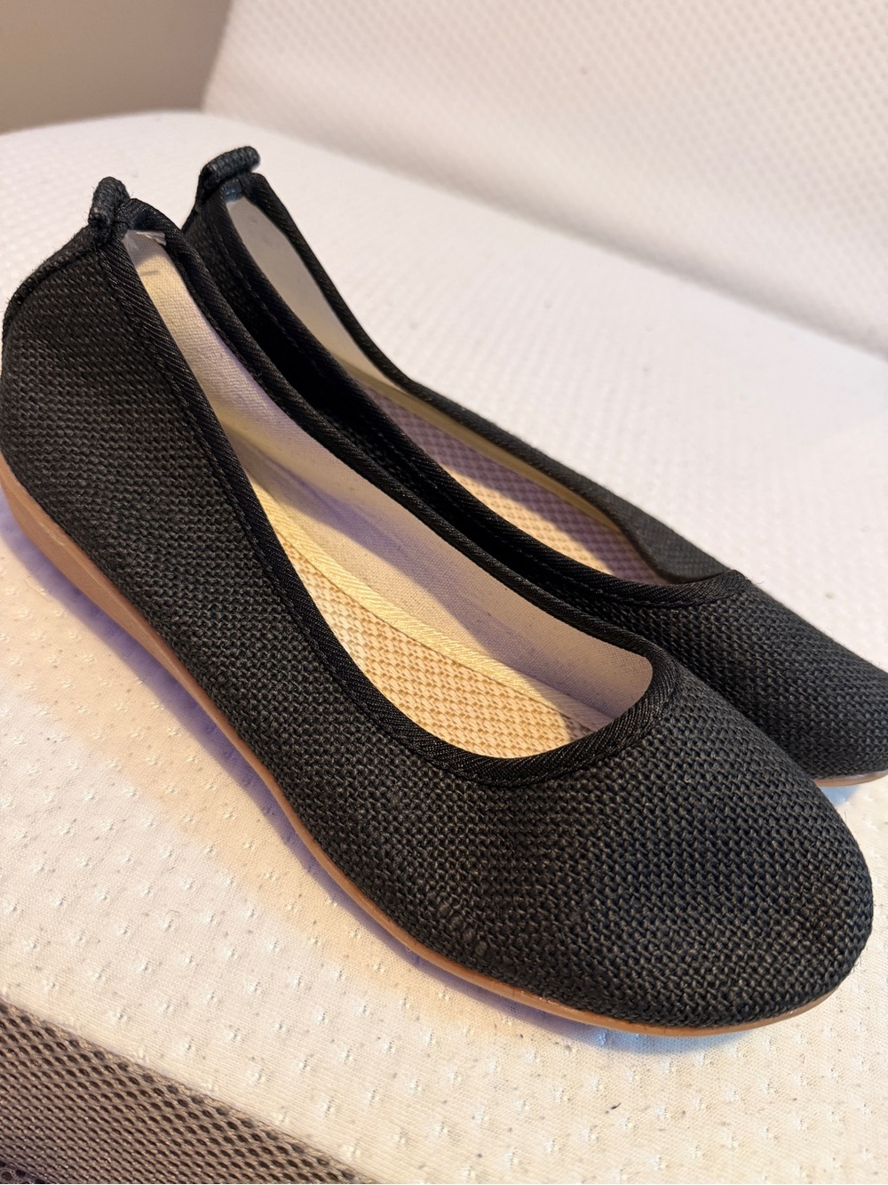 Black Women's Knit Ballet Flats - Comfortable Everyday Shoes